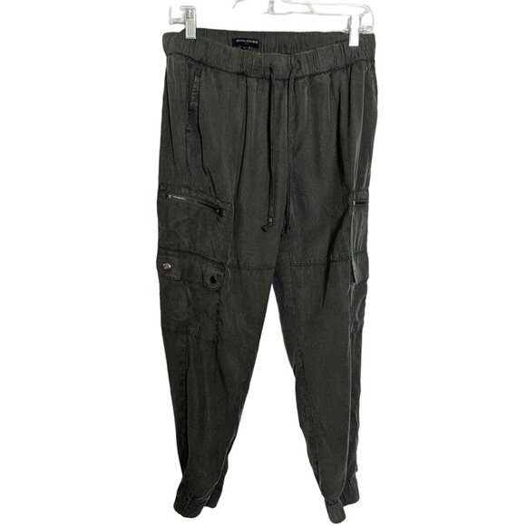 Banana Republic Green Cargo Style Pull On Jogger Pants Large Pocket Small - Picture 1 of 8
